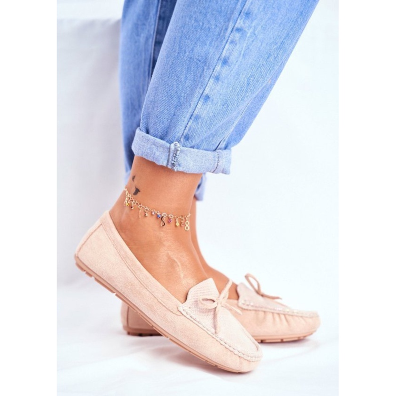 S.Barski Women's beige suede loafers A199-C