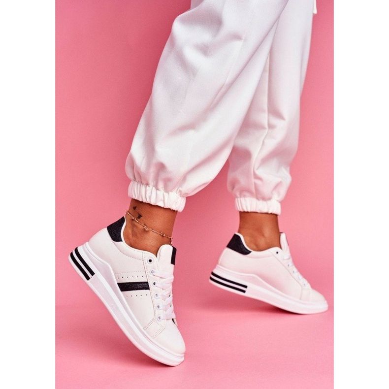 SEA White glitter women's sports shoes BL202 black