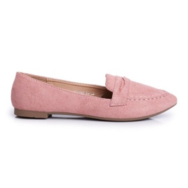 BUGO Women's pink suede loafers CH-1M6-20