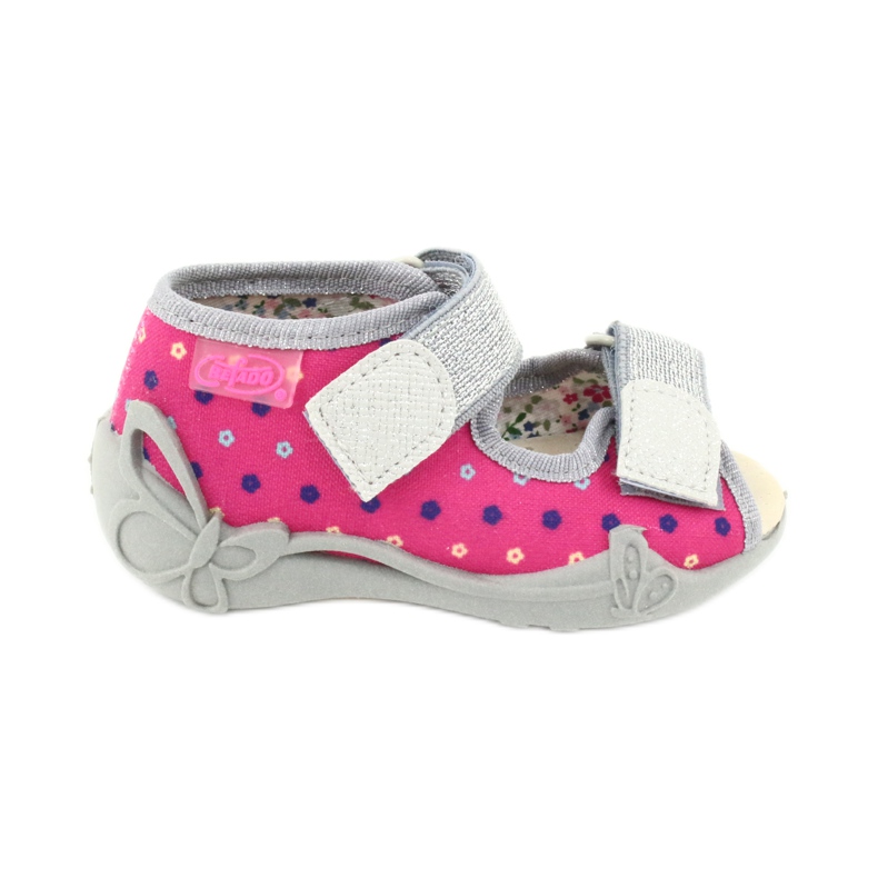 Befado yellow children's shoes 342P008 pink grey Befado yellow children's shoes 342P008 pink grey
