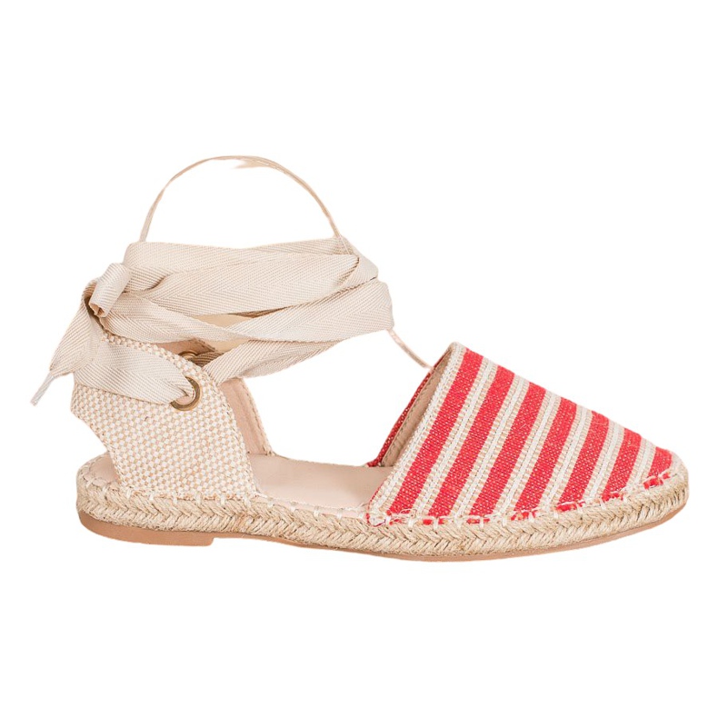 Small Swan Espadrilles With Decorative Ribbon brown red