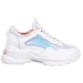 SHELOVET Fashionable Sneakers With Sequins white