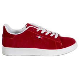 SHELOVET Comfortable Eco-Leather Shoes red