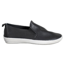 SHELOVET Openwork Black Slipons