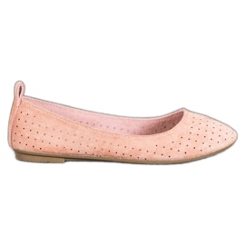 SHELOVET Openwork ballerinas pink