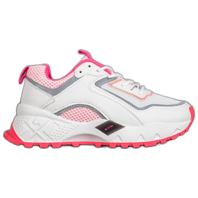 SHELOVET Sneakers With Pink Sole white