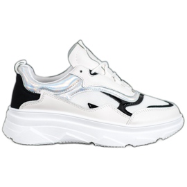 SHELOVET Fashionable White Sneakers black