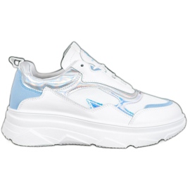 SHELOVET Fashionable White Sneakers blue SHELOVET Fashionable White Sneakers blue
