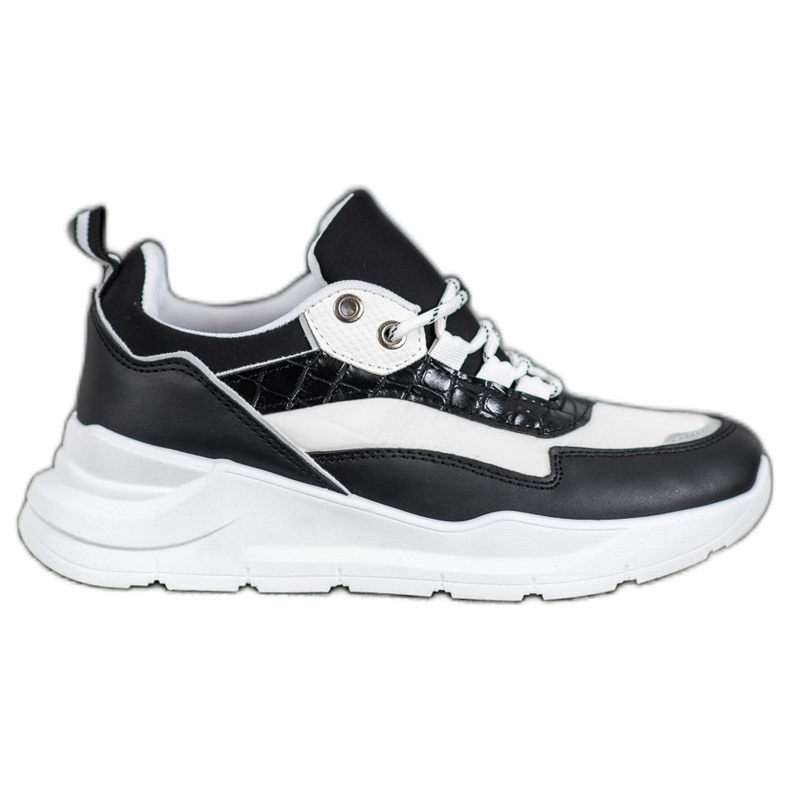 SHELOVET Sneakers On The Platform white black green SHELOVET Sneakers On The Platform white black green