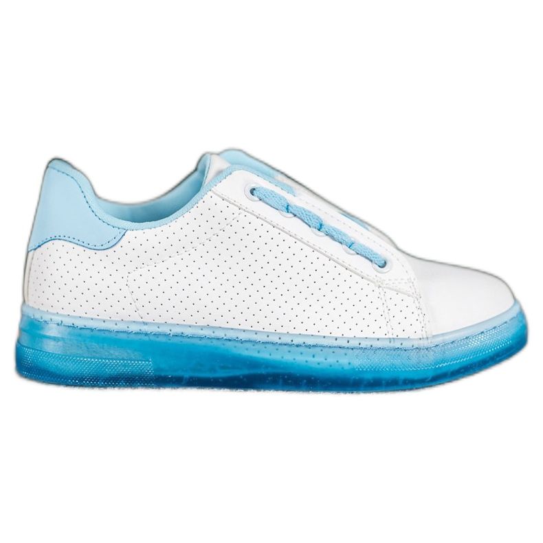 SHELOVET Shoes With Neon Sole white blue