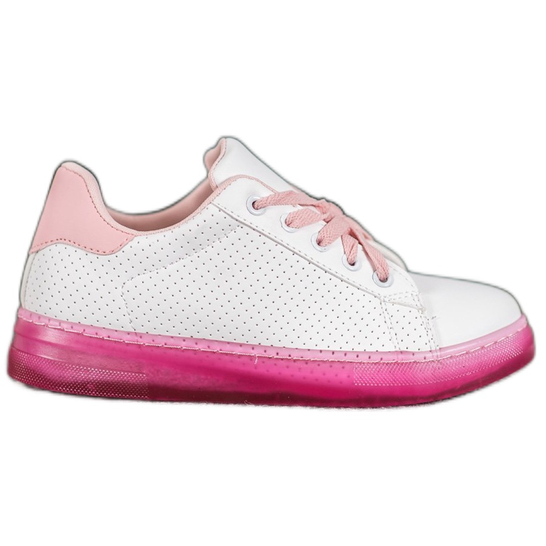 SHELOVET Shoes With Neon Sole white pink SHELOVET Shoes With Neon Sole white pink