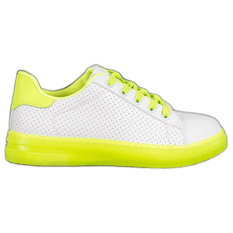 SHELOVET Shoes With Neon Sole white yellow