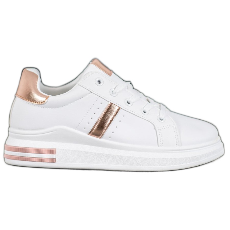 SHELOVET Sports shoes with gold inserts white SHELOVET Sports shoes with gold inserts white