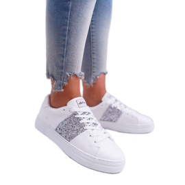 FRANA White sports women's shoes with glitter FY221-1 grey FRANA White sports women's shoes with glitter FY221-1 grey