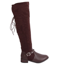 Brown flat-heeled boots 688-3 Brown II Quality