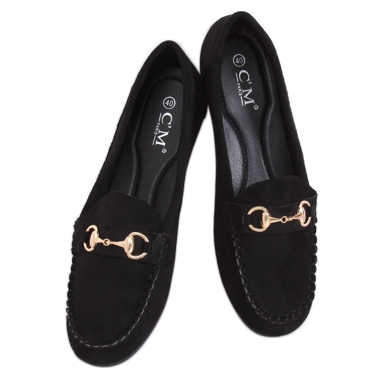 Black suede loafers 77-192 Black