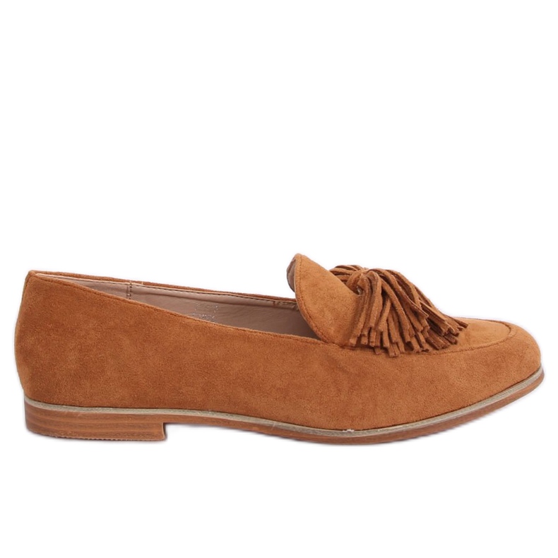 Women's loafers with fringes camel T357P Camel brown