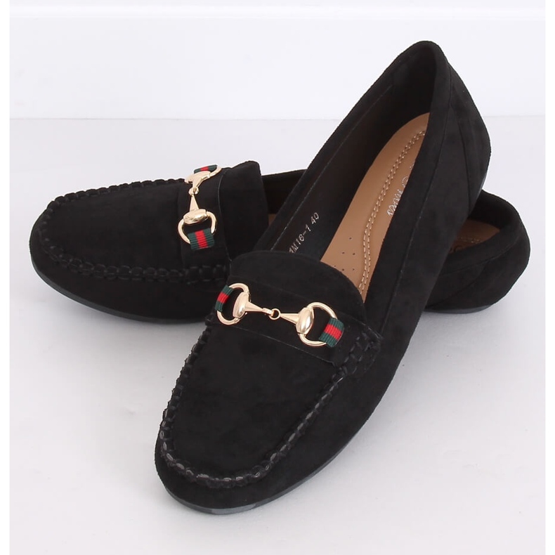 Black women's loafers CH-1M16 Black