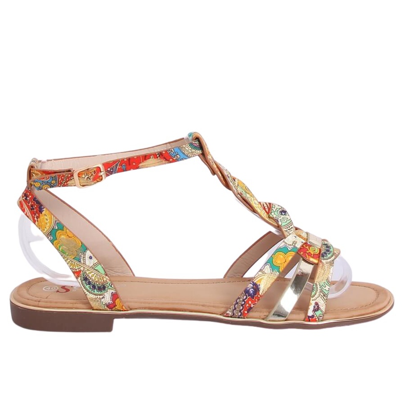 Orange women's sandals JH128P Flower Orange