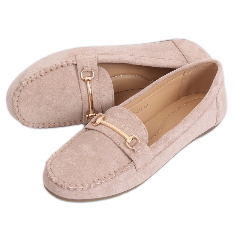 Women's beige loafers 99-01A Beige