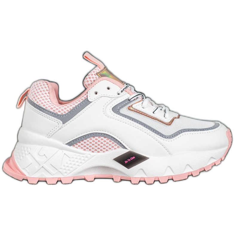 SHELOVET Sneakers With Light Pink Sole white