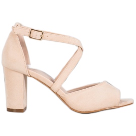 VINCEZA suede sandals beige VINCEZA suede sandals beige