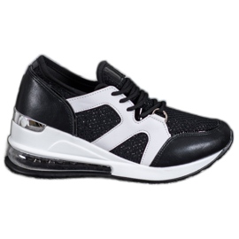 Weide Black Sport Shoes With Glitter