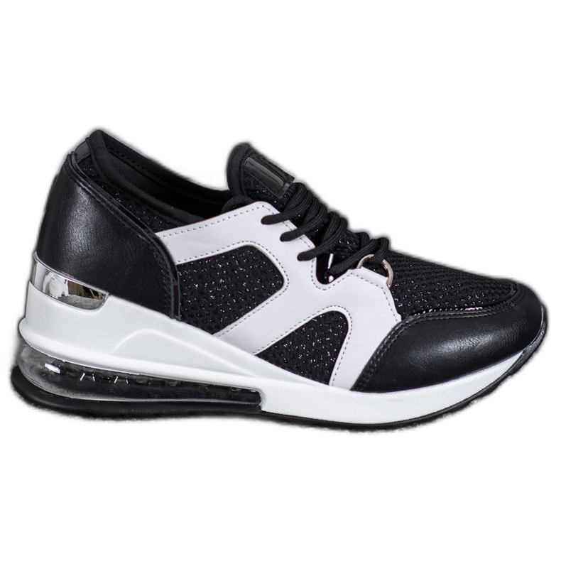 Weide Black Sport Shoes With Glitter