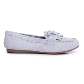 BUGO Women's blue suede loafers 77-202 multicolored
