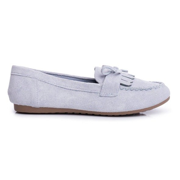 BUGO Women's blue suede loafers 77-202 multicolored