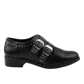 Black brogues with studs on the NC168 block Black brogues with studs on the NC168 block