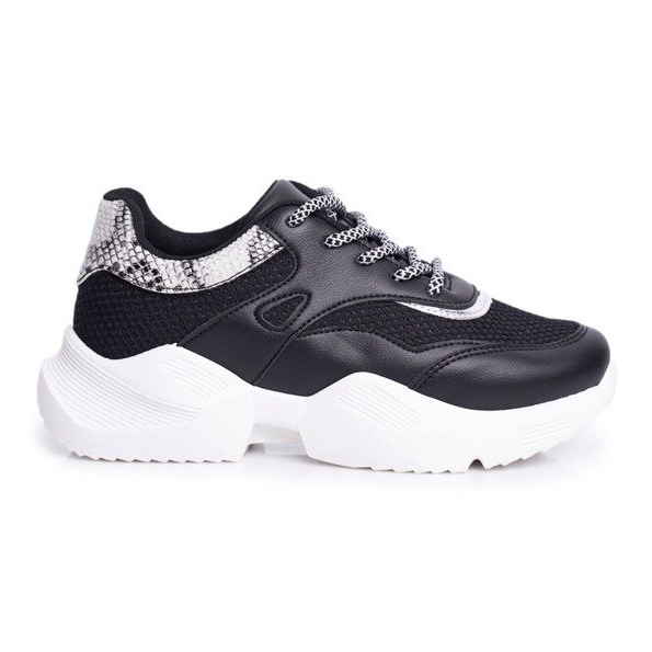 SEA Black snakeskin women's sports shoes BL192