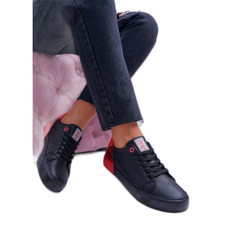 Cross Jeans Black women's sneakers EE2R4019C red