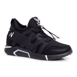 SEA Black women's sports shoes with a zipper and a drawstring NB358