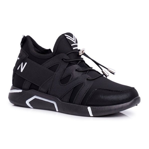SEA Black women's sports shoes with a zipper and a drawstring NB358