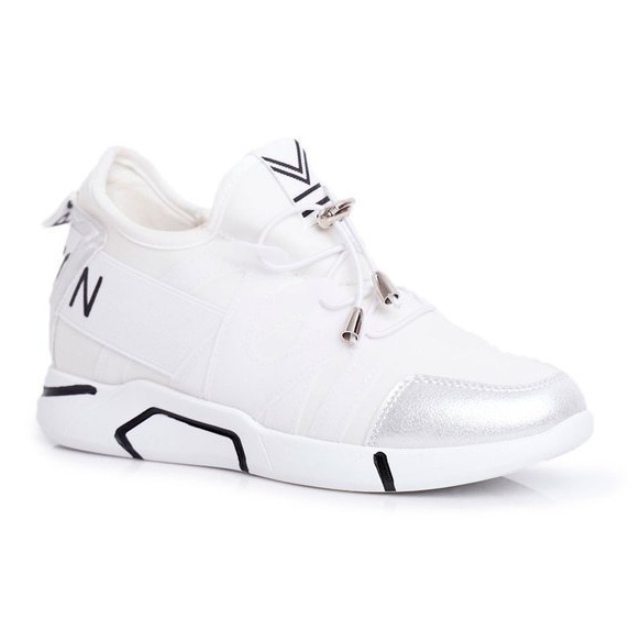 SEA Women's white sports shoes with a zipper and a drawstring NB358