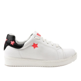 White sneakers richly decorated 2189-23 black