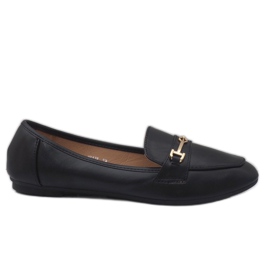 Black eco-leather ballerina loafers 9F176 Black eco-leather ballerina loafers 9F176