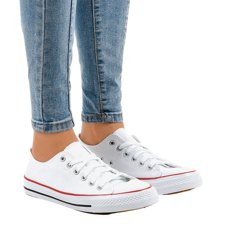 Classic white women's sneakers ZC-2
