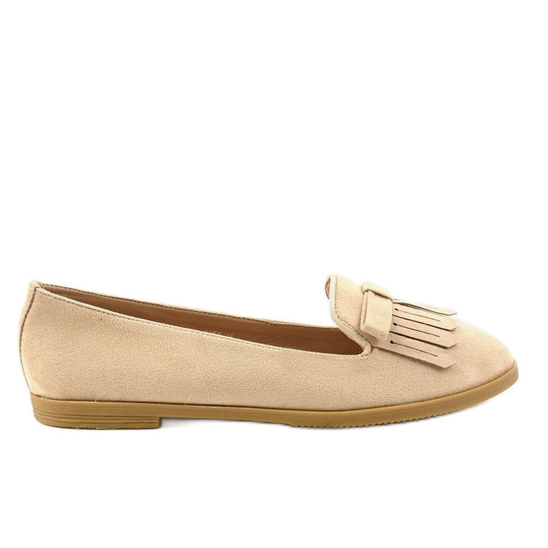 Beige lordsy loafers made of eco-suede 2358