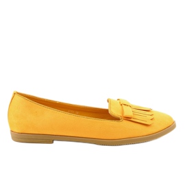 Yellow eco-suede lordsy loafers 2358