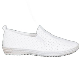 SHELOVET Openwork White Slipons
