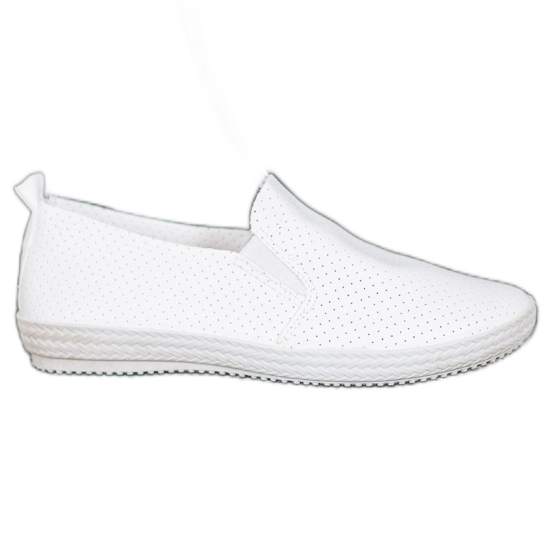 SHELOVET Openwork White Slipons