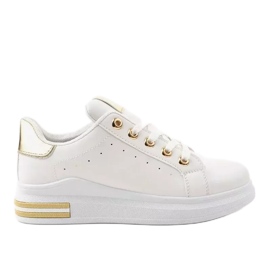White sneakers with gold accessories BO-550 golden