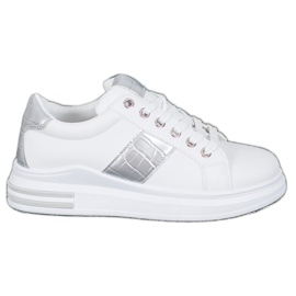 Weide Sport shoes with silver inserts white