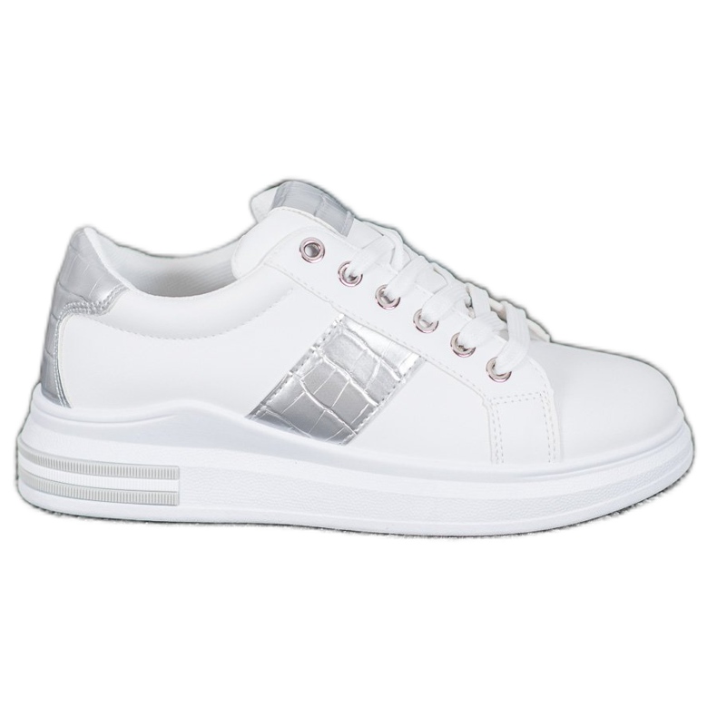 Weide Sport shoes with silver inserts white