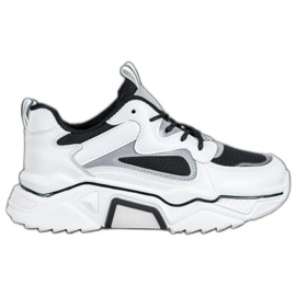 Weide Fashionable Sneakers With Mesh white black