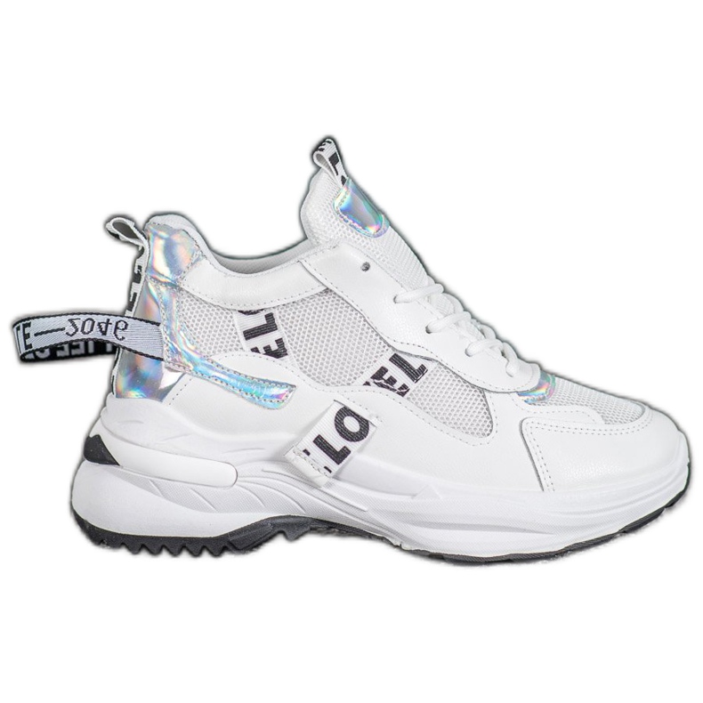 Weide Fashionable Sneakers With Inscriptions white