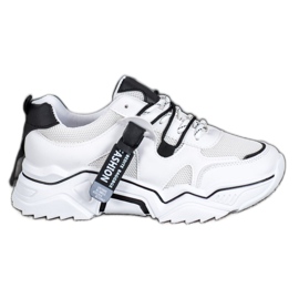 SHELOVET Women's Fashion Sneakers white black