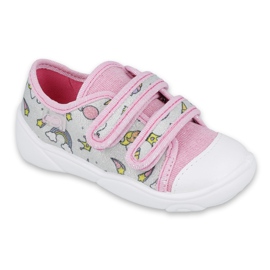 Befado children's shoes 907P115 pink grey multicolored